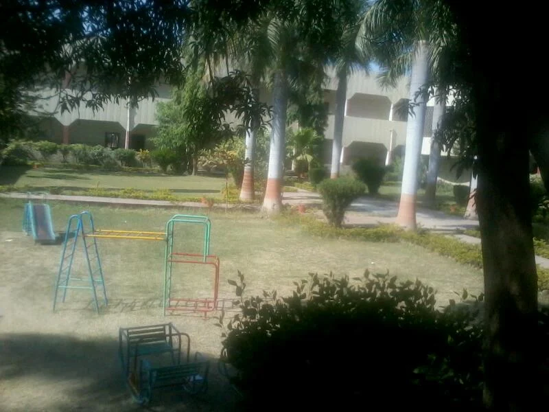 Outdoor play area and garden space at Guru Nanak Public School